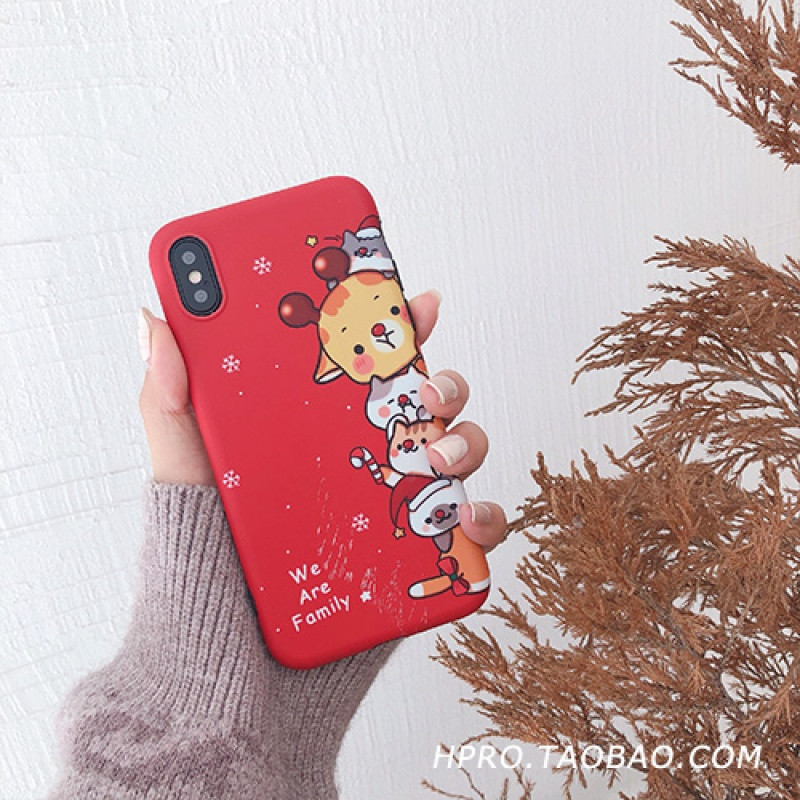 圣诞卡通6s苹果x手机壳XSMax/XR/iPhoneX/8plus/7p女款iphon iPhoneXSMax麋鹿猫咪