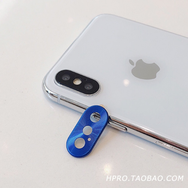 金属合金摄像头保护贴苹果X镜头贴iphoneX/XS/MAX/iphoneXR防摔 iPhoneX-蓝色