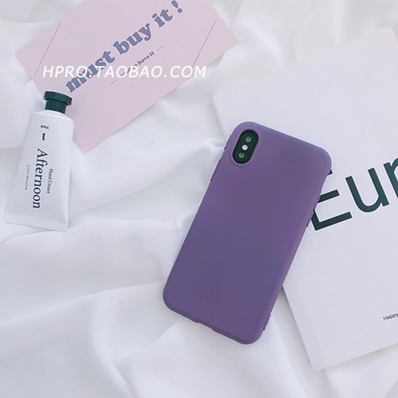 素色简约软壳6splus苹果x手机壳iPhoneXS/7/8plus女款个性硅胶套 6plus/6splus深紫