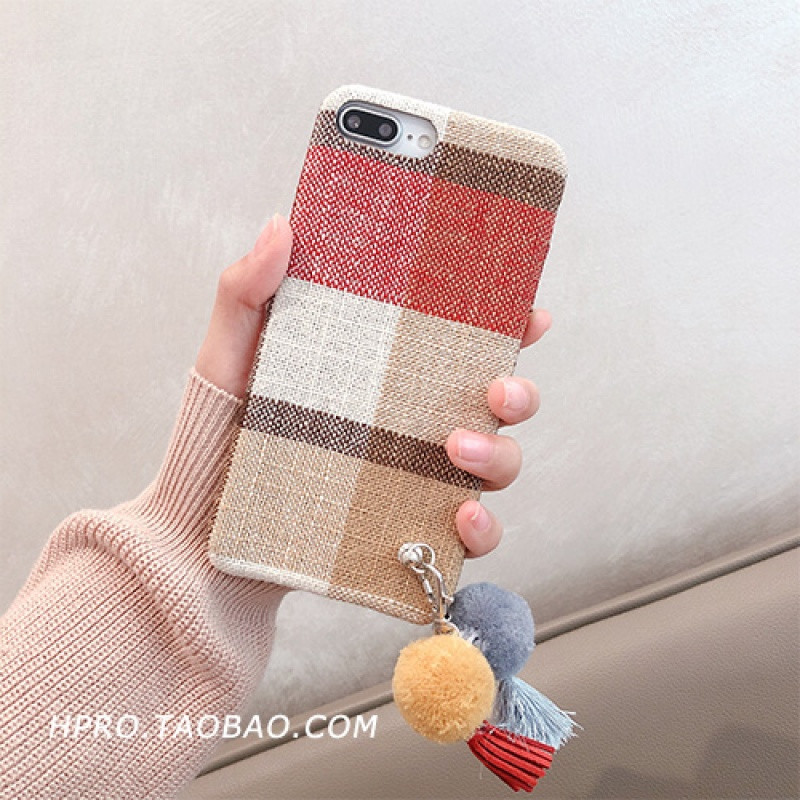 毛球流苏6s苹果x手机壳XSMax/XR/iPhoneX/8plus/7p女款iphon iPhoneXSMax浅色