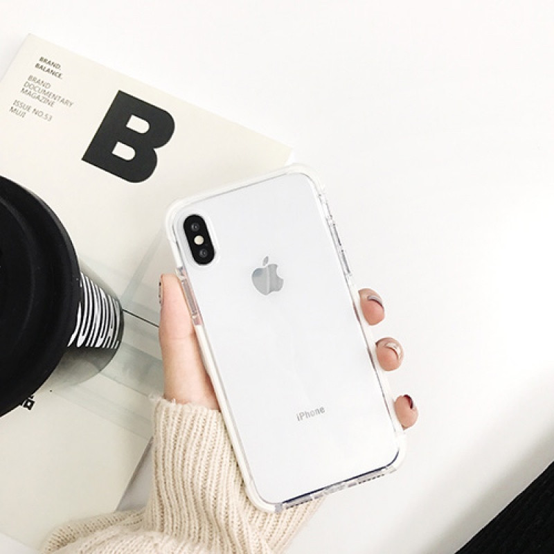 简约透明壳6s苹果x手机壳XSMax/XR/iPhoneX/8plus/7p女款ipho_6 7plus/8plus白色