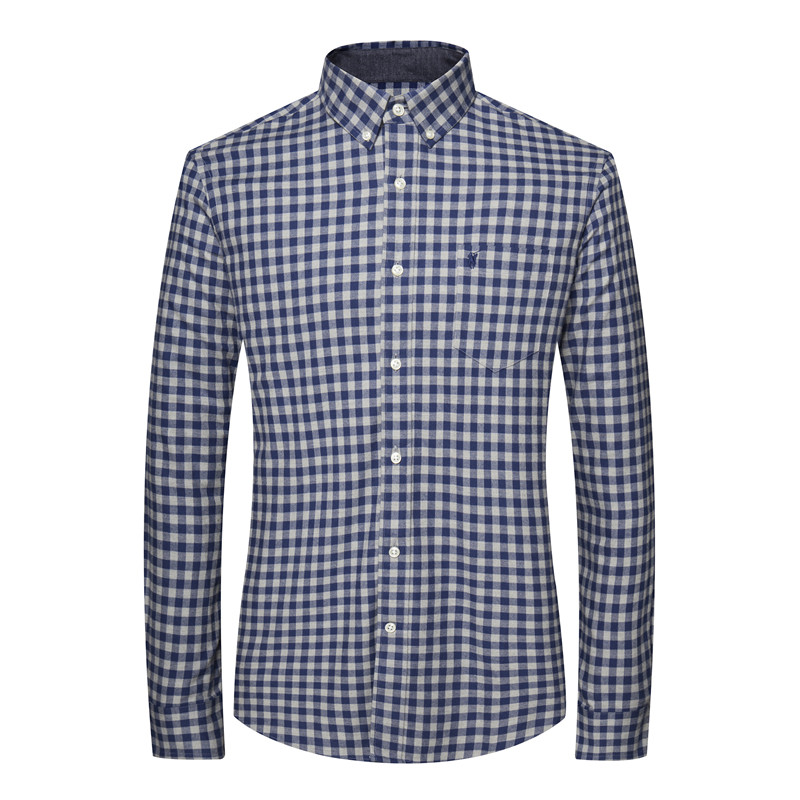polo sport 长袖衬衫男韩版磨毛修身商务长袖衬衣青年休闲秋季新品 74PW155884848 L 深蓝色