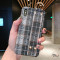 英伦风手腕带帆布格子iPhoneX/XS手机壳8plus苹果Xmax软壳7p女6sp iPhoneX/Xs腕带仿皮黑白格子三包边软壳