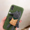 韩风立体布艺小狐狸公仔6splus苹果x手机壳iPhone7/8plus棉麻软壳_1 苹果X绿色棉麻小狐狸