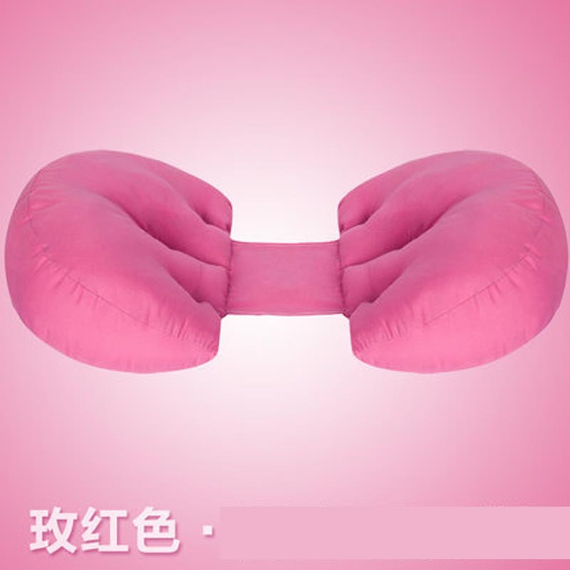 孕妇枕头护腰侧睡枕侧卧枕孕靠枕u型睡觉托腹枕夏简约小清新孕产妇用品 孕妇护腰枕 玫红色