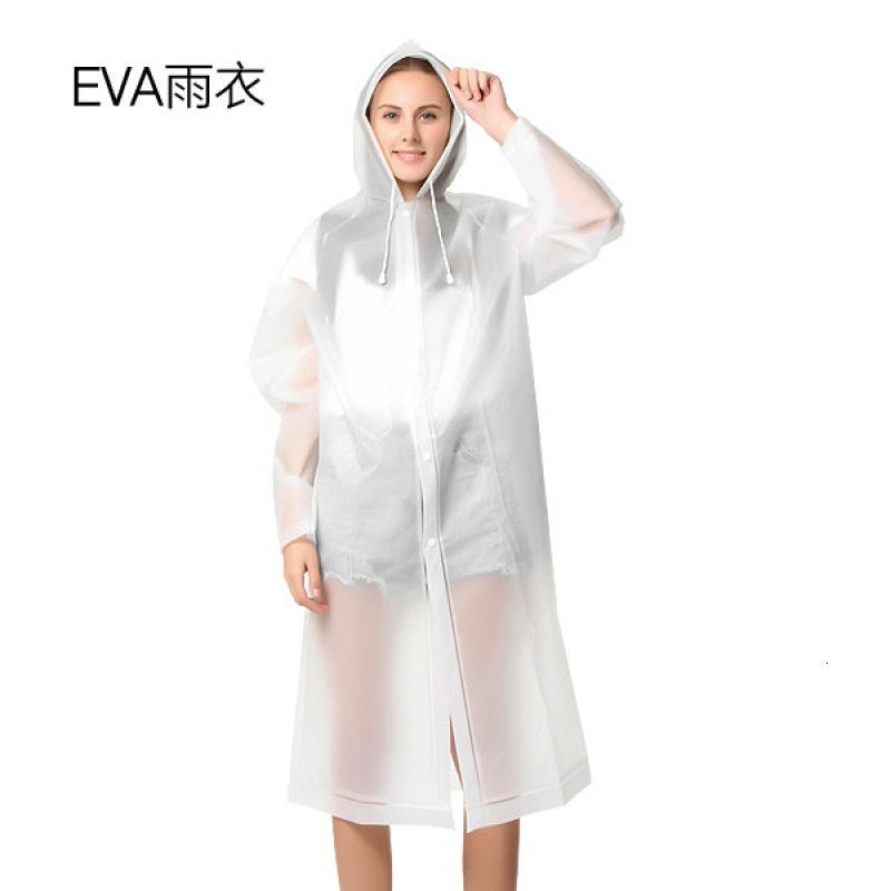 旅行白色EVA雨衣雨披男女旅游成人户外登山徒步透明磨砂防雨鞋套_7 EVA雨衣