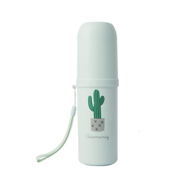 旅行漱口杯套装便携式牙缸杯牙具洗漱杯牙刷杯牙膏盒收纳盒牙刷盒_35_7 绿色仙人掌