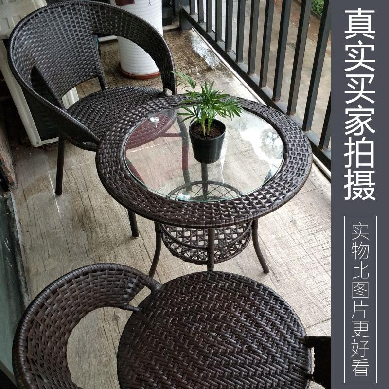 藤椅茶几上的玻璃直径43的45的60的玻璃桌圆形钢化藤椅小茶几玻璃 整装_62.66.68留言尺寸