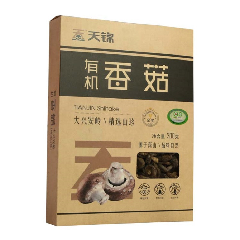 天锦 有机香菇 盒装200g 东北山珍特产 东北有机香菇