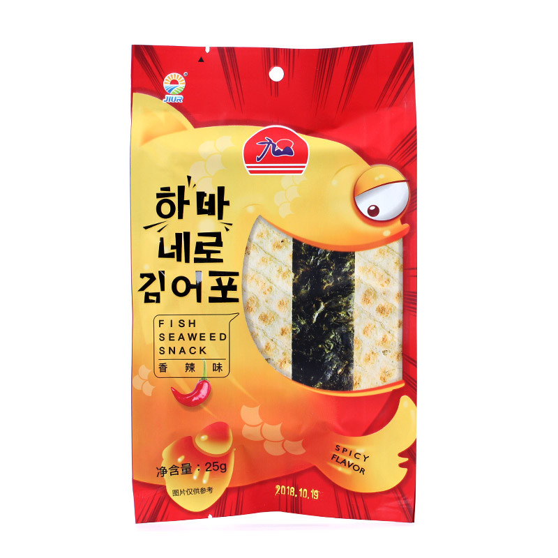 韩国进口 九日鲜鱼海苔脆片（香辣味）25g