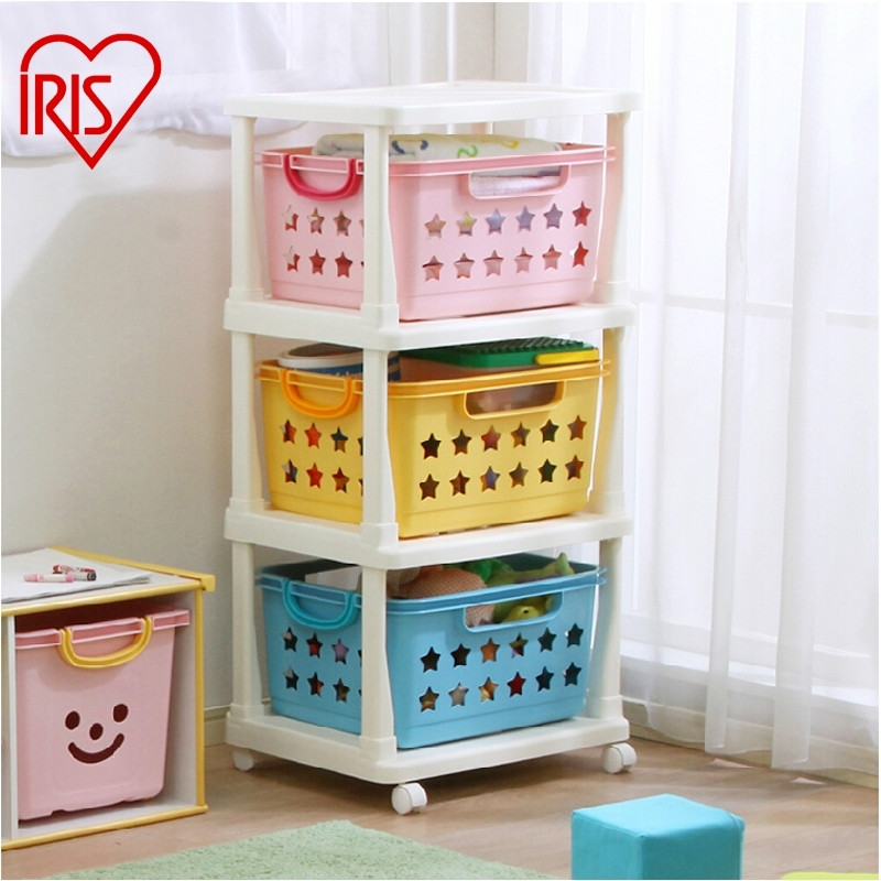 爱丽思IRIS儿童彩色多层玩具收纳筐整理架塑料置物架爱丽丝(c16) 图片色
