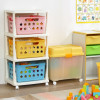 爱丽思IRIS儿童彩色多层玩具收纳筐整理架塑料置物架爱丽丝(c16) 如图色