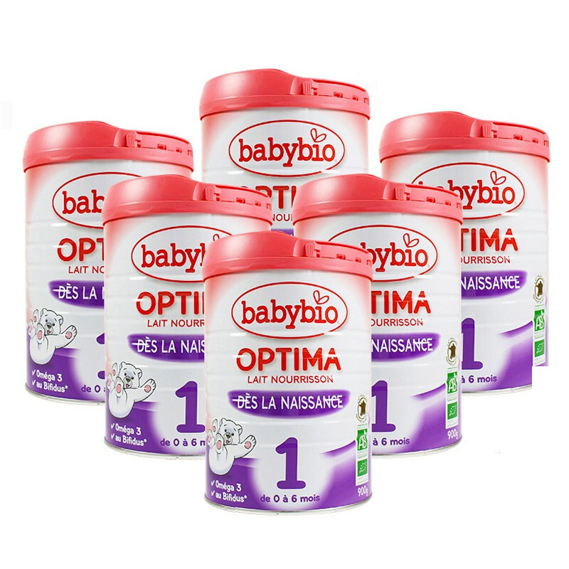 法国 Babybio伴宝乐 有机配方奶粉 近母乳1段（0-6个月）900g 6罐装
