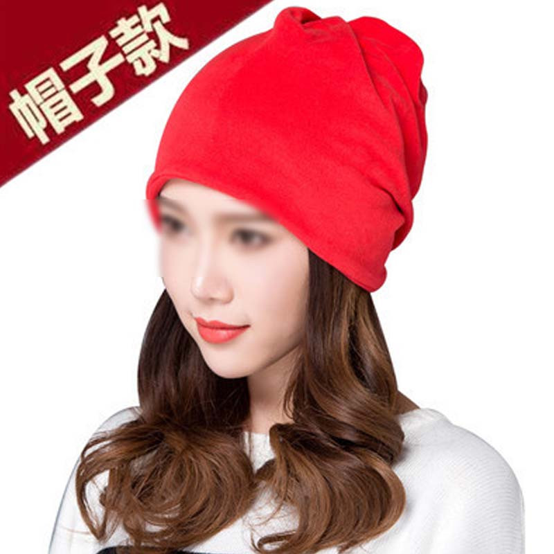 月子帽秋冬保暖产后产妇帽子秋季加厚孕妇冒头巾女春夏薄通用简约产妇帽子头巾 大红色堆堆帽