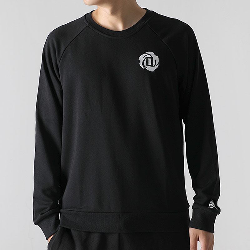 阿迪达斯男装上衣2018秋季圆领套头衫罗斯篮球运动休闲卫衣DN5852 S DN5852