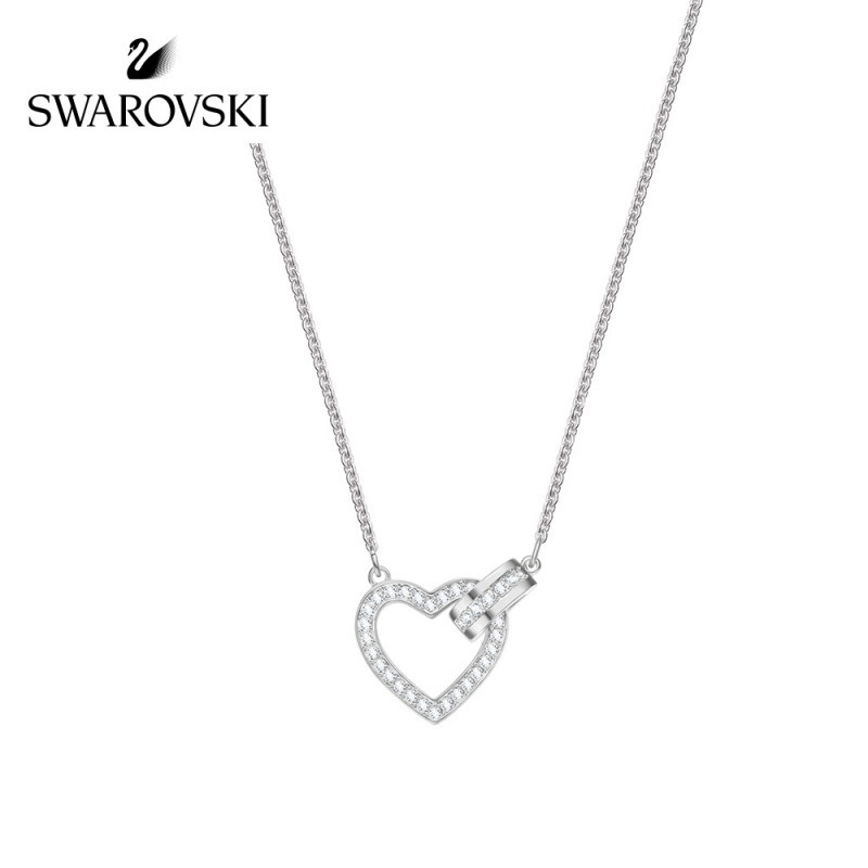 Swarovski/施华洛世奇LOVELY浪漫爱心双心项链女5368540 镀白金色5380703