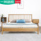 一米色彩 云端床 日式实木双人床 设计师艺术风格 白腊木北欧纯实木卧室家具 1.8米单床+2床头柜
