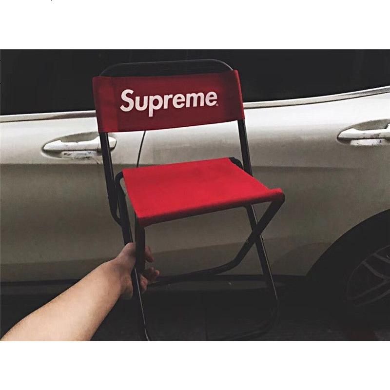 潮牌定制supreme小凳子折叠小椅子出露营旅游钓鱼椅户外登山凳_641_84 红色
