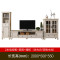 美式地中海实木电视柜茶几组合 简约白色客厅电视机柜白蜡木_706_585 整装_（2米电视柜+高柜+矮柜）仿古白木纹明显