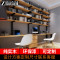 美式Loft工业风实木书柜书架组合创意省空间多层落地书桌子置物架_0_141 桌子+置物架160_4层架子/无柜