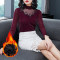 无畏衣衣2020新款女冬装韩版长袖加厚蕾丝衫女加绒打底衫上衣内搭洋气保暖雪纺小衫 638136(蕉糖常规) XL