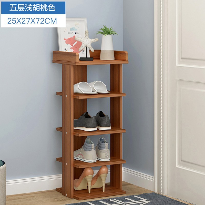 简约现代多层鞋架家用经济型鞋子收纳架组装简易鞋柜宿舍鞋架子_938_780 五层浅胡桃色