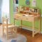 儿童写字桌椅套装实木小学生家用女孩学习桌小孩书桌书柜组合男孩_809_803 无漆100*50*75桌椅一套