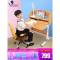 儿童学习桌实木可升降书桌简约写字桌椅组合套装小学生课桌椅家用_799_553 80CM实木书桌+101粉矫姿椅