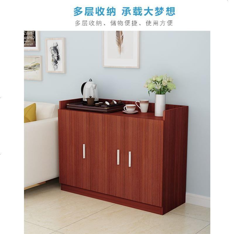 简约欧式茶水柜办公室客厅茶具柜茶柜餐边储物备餐柜茶水桶柜茶台_439_743 柚木色三_105长*35深*80高_双_
