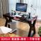电脑台式桌家用办公桌钢化玻璃学习桌简约现代书桌经济小型写字台_957_285 80*60黑架+黑玻璃