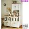 日式厨房储物柜实木茶水柜餐边柜储物柜酒柜微波炉柜子简约现代_509_745 600HOP高柜（预定）_全实木象牙白_双_