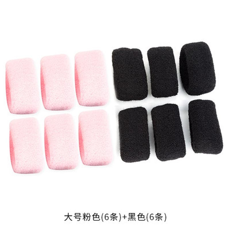 头饰弹发圈无接缝加粗加厚皮筋大号扎头发马尾皮套头绳黑色纯色简约女孩子 配饰 大号粉色（6条）+黑色（6条）