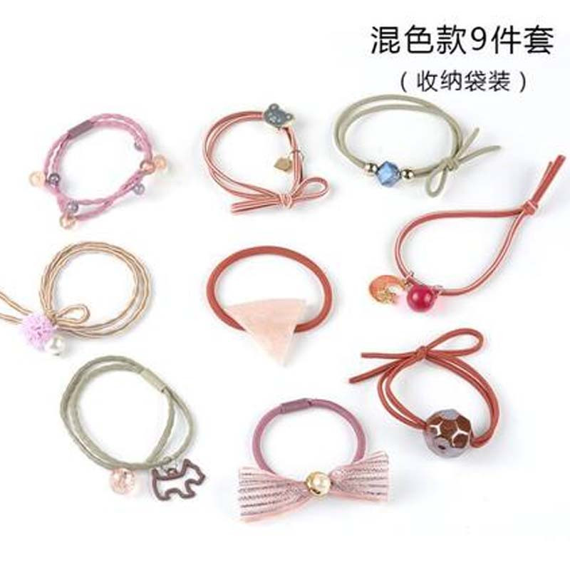 头绳韩版小清新发绳可爱简约森女系个性发圈小女孩马尾橡皮筋发圈发饰品发绳 混色款CY085