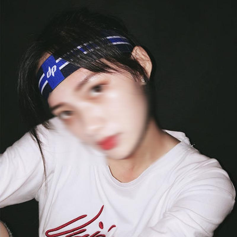 韩版嘻哈运动发带街头潮人头带个性头巾男女吸汗洗脸头套男女通用头发 配饰 DP蓝条【宽度4CM】