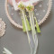 儿童古装发带头饰飘带清新彩色绢花发夹边夹少女流苏 汉服古风发饰简约头饰 粉色-一对