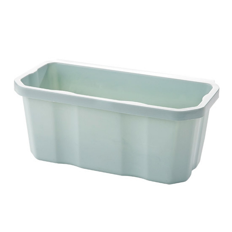 e塑料挂式垃圾桶橱柜收纳盒创意厨房桌面杂物小盒子收纳储物盒 北欧蓝