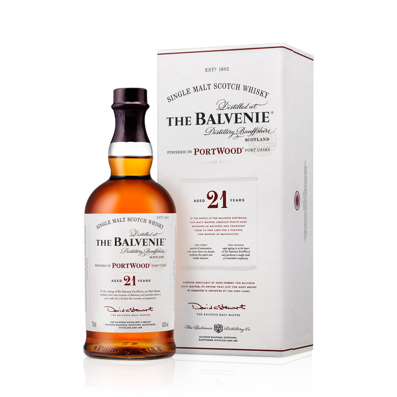 百富（Balvenie）单一麦芽威士忌 原装进口洋酒 百富21年波特桶 700ml*1