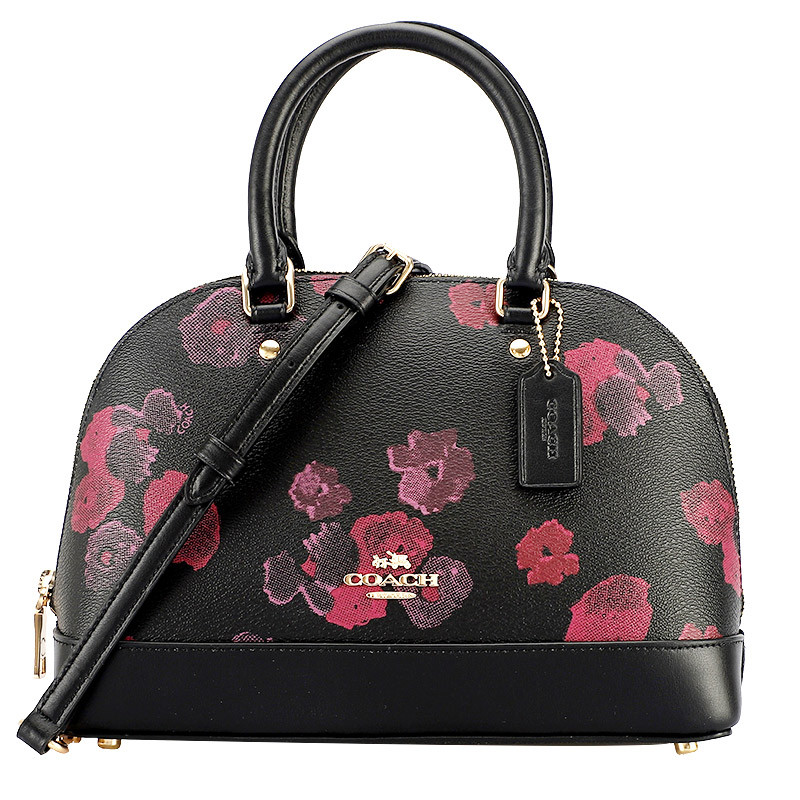 COACH 蔻驰 女士皮质手提单肩斜挎贝壳包 F39822 IMO2D 黑色印色