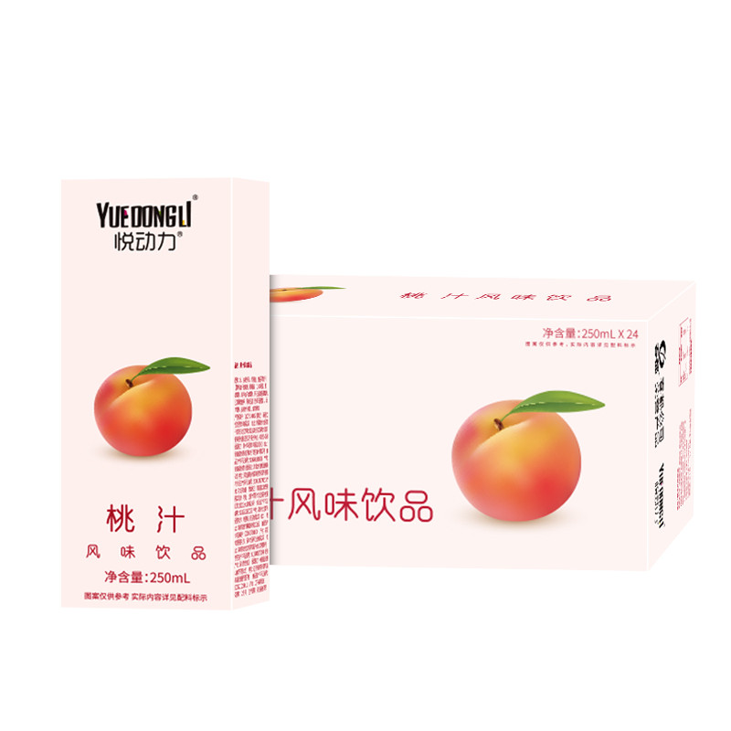 悦动力 桃味风味饮品 250ml*24盒 整箱装