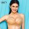 IMIS爱美丽女士内衣 蕾丝性感深v胸罩聚拢侧收副乳舒适无钢圈文胸 70C 肤色