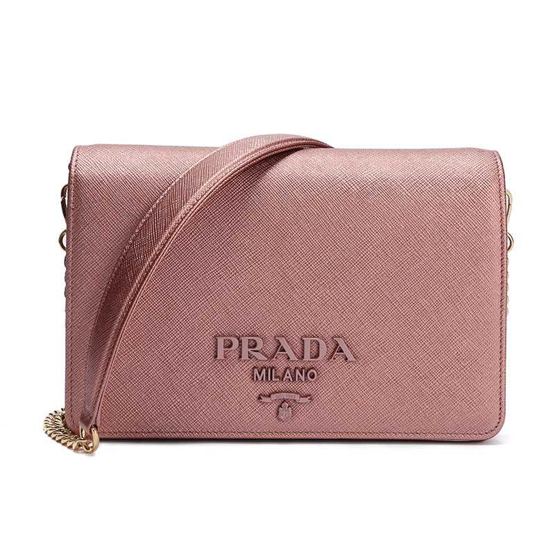 PRADA 普拉达 女士牛皮手拿单肩斜挎包 1BP012 NZV V DWO 深粉色