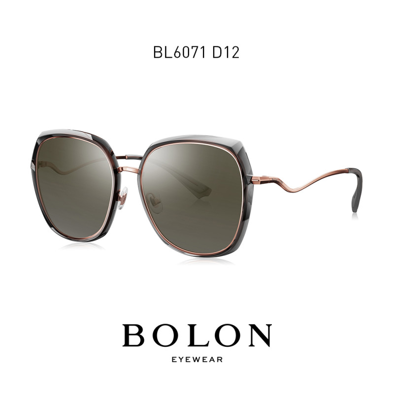 BOLON暴龙蝶形偏光TR金属太阳镜女墨镜潮流时尚眼镜BL6071 D12