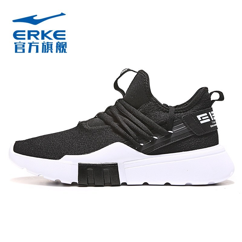 鸿星尔克（ERKE）男子跑步鞋时尚潮流男子耐磨防滑舒适透气运动鞋子跑鞋5111832024 39 正黑