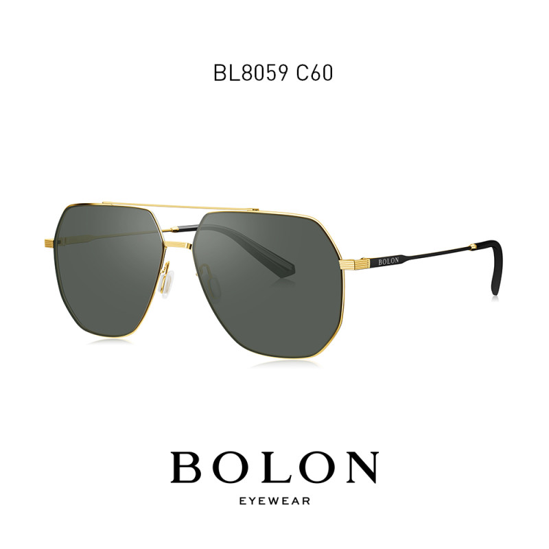 BOLON暴龙2019新款不规则飞行员眼镜偏光潮时尚潮太阳镜男墨镜BL8059 C60灰绿色