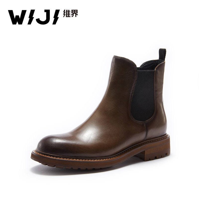 WIJI冬季新款潮流切尔西靴休闲时尚个性女靴青春气质魅力舒适女鞋_1 绿色 36