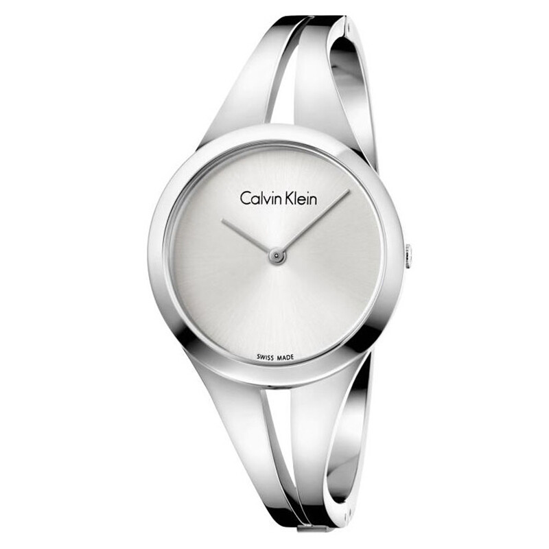 CK卡文克莱（CalvinKlein）手表 ADDICT系列 银色简约无刻度石英女士腕表K7W2M116 K7W2M116