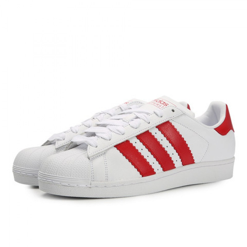 阿迪三叶2019年新款中性SUPERSTAR休闲鞋BD7370 亮白/浅猩红BD7370 39