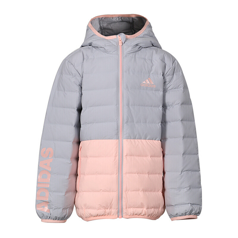 阿迪达斯adidas 2018冬季新款 大童中童 童装羽绒服 连帽加厚保暖 DM7148 DM7126 116