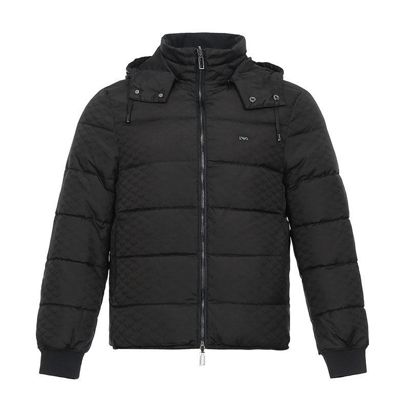 EMPORIO ARMANI 阿玛尼 男士聚酯纤维双面连帽夹克羽绒服 6Z1BQ8 1NGAZ 52 0999-黑色