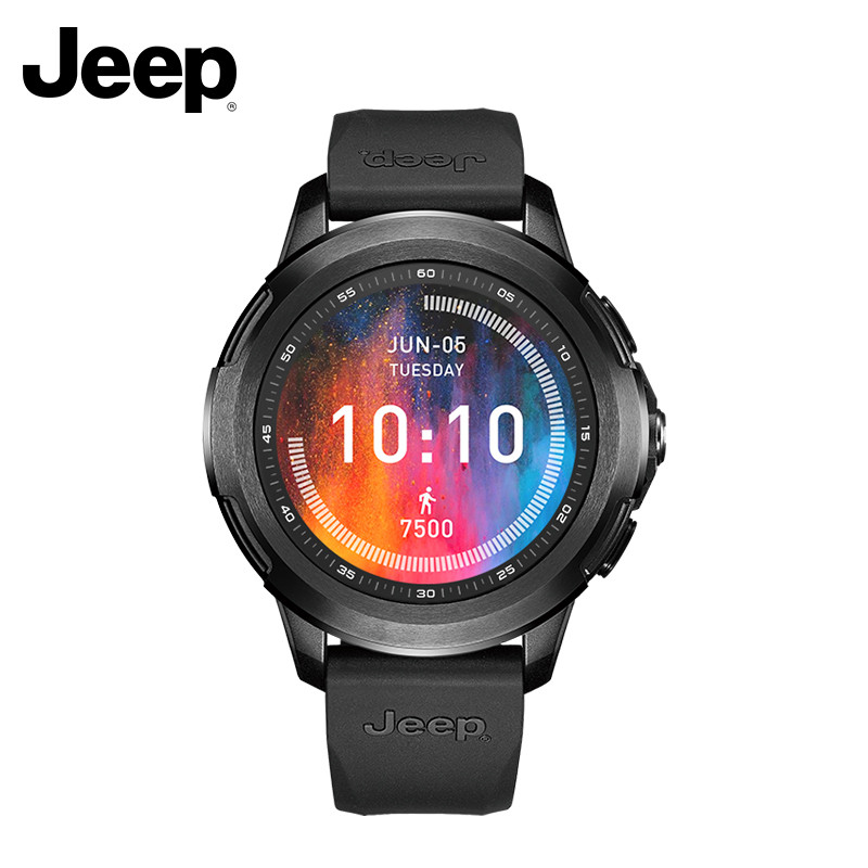 吉普（Jeep） 手表男4G全网通多功能心率监测防水手表男士智能腕表 黑色
